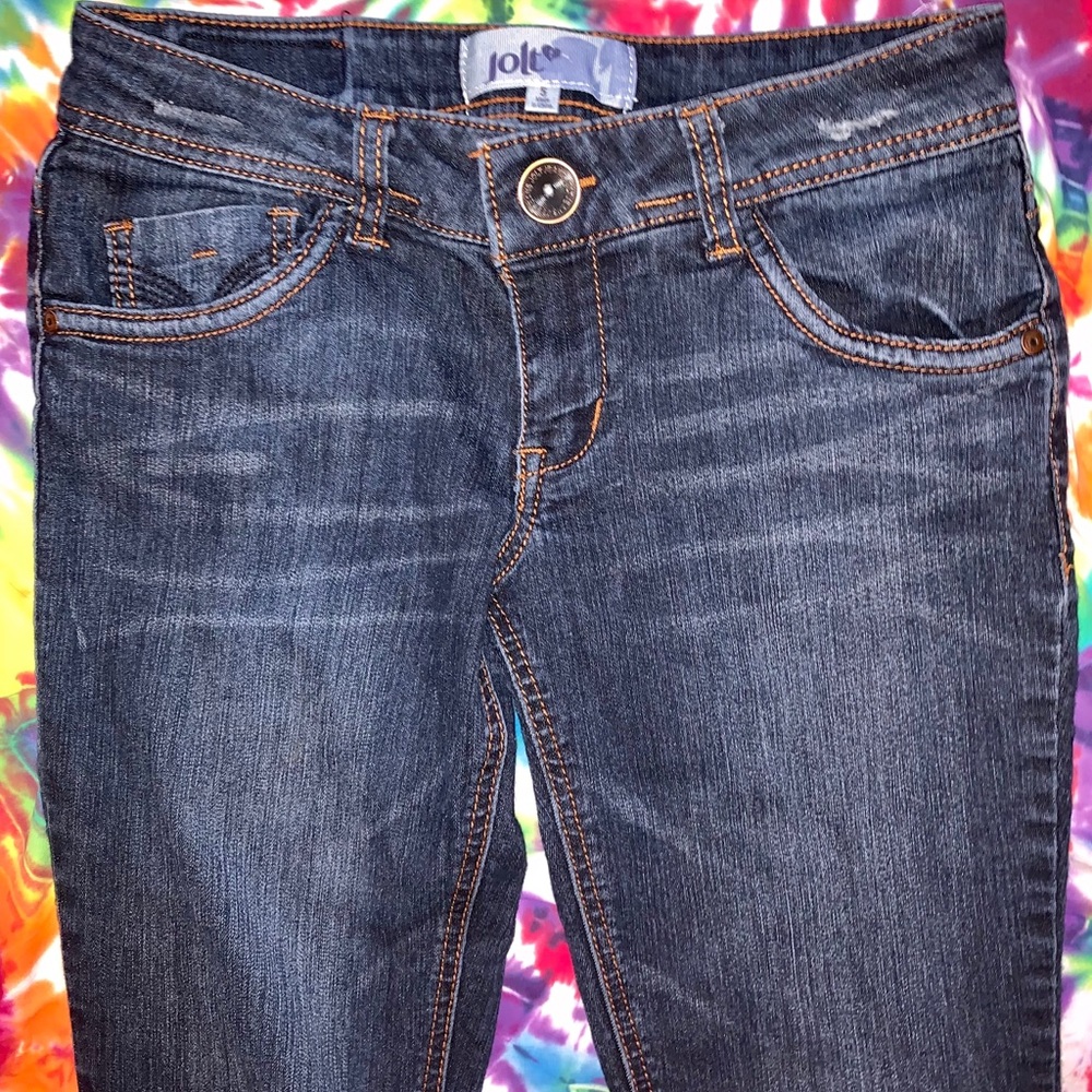 Jolt Dark Distressed Skinny Jean